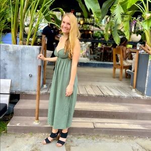 Aerie Forest Green Maxi Dress